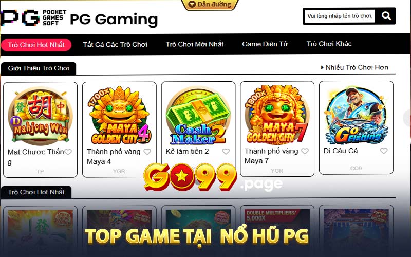 Top game nổi bạt tại nổ hũ PG